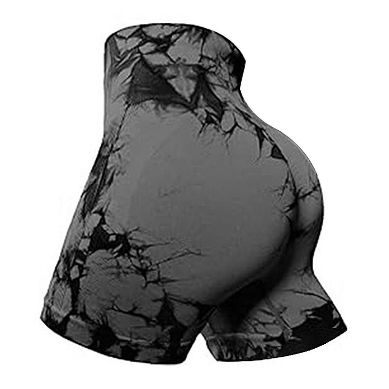 High-Waisted Hip-Lifting Tie-Dye Yoga Shorts Summer Three-Quarter Pants Running Fitness Tight Quick-Drying Sports Shorts For Women - Image 5